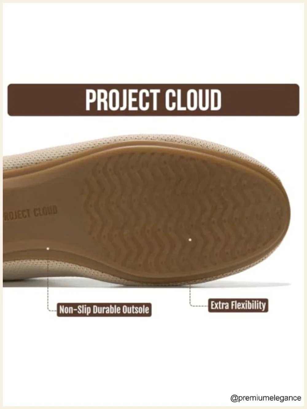 Memory Foam Ballet Flats for Women - Non Slip Lightweight Comfort Shoes